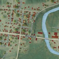 Second close-up of the map of Princeton, Wisconsin print showing more streets and buildings