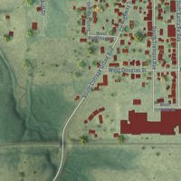 Second close-up of the map of Princeville, Illinois print showing more streets and buildings