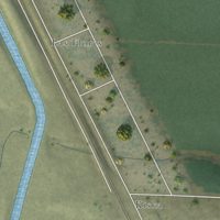 Second close-up of the map of Proberta, California print showing more streets and buildings