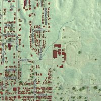 Second close-up of the map of Proctor, Minnesota print showing more streets and buildings