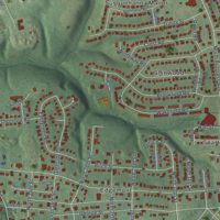 Second close-up of the map of Progress, Pennsylvania print showing more streets and buildings