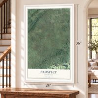 Prospect, Blount County, Tennessee map, 24 x 36 inch print in a white frame by a staircase