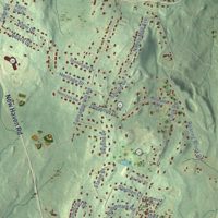 Second close-up of the map of Prospect, Connecticut print showing more streets and buildings