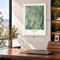 Prospect, Connecticut map, 18 x 24 inch print in a white frame in a home office
