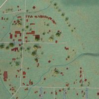 Second close-up of the map of Prospect, Oregon print showing more streets and buildings