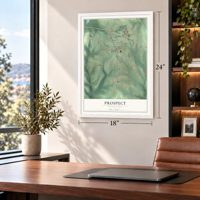 Prospect, Pennsylvania map, 18 x 24 inch print in a white frame in a home office