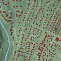 Second close-up of the map of Providence, Delaware County, Pennsylvania print showing more streets and buildings