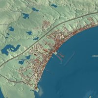 Close-up of the map of Provincetown, Massachusetts print showing terrain and local geography