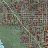 Second close-up of the map of Provo, Utah print showing more streets and buildings