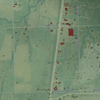 Second close-up of the map of Pryor Creek, Oklahoma print showing more streets and buildings