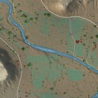 Second close-up of the map of Puerto de Luna, New Mexico print showing more streets and buildings
