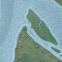 Second close-up of the map of Puget Island, Washington print showing more streets and buildings