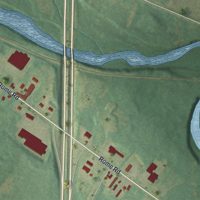 Second close-up of the map of Pulaski, New York print showing more streets and buildings