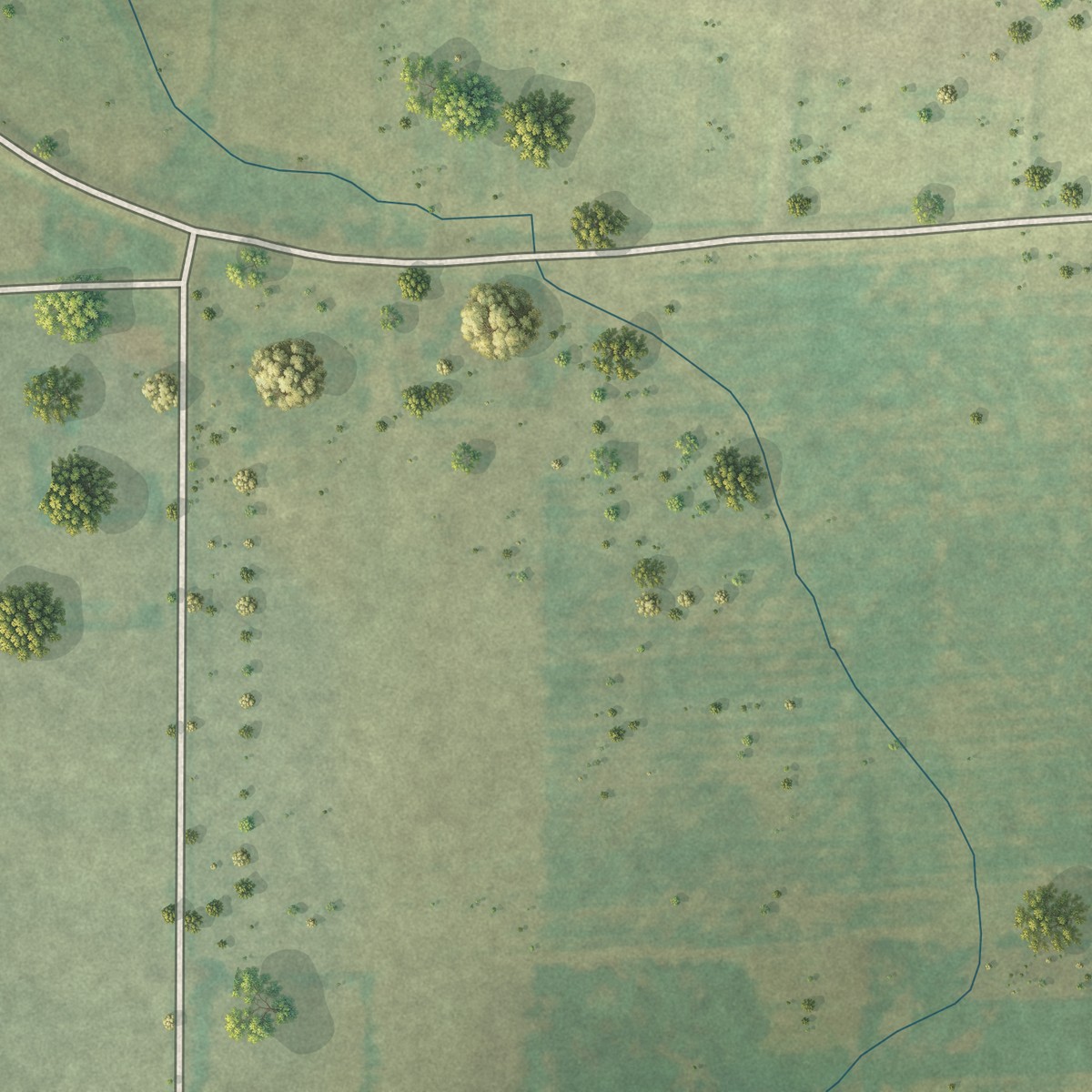 Second close-up of the map of Pulcifer, Wisconsin print showing more streets and buildings
