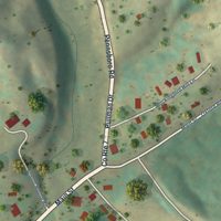 Second close-up of the map of Pullman, West Virginia print showing more streets and buildings