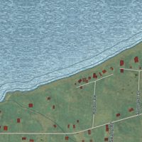Second close-up of the map of Pultneyville, New York print showing more streets and buildings