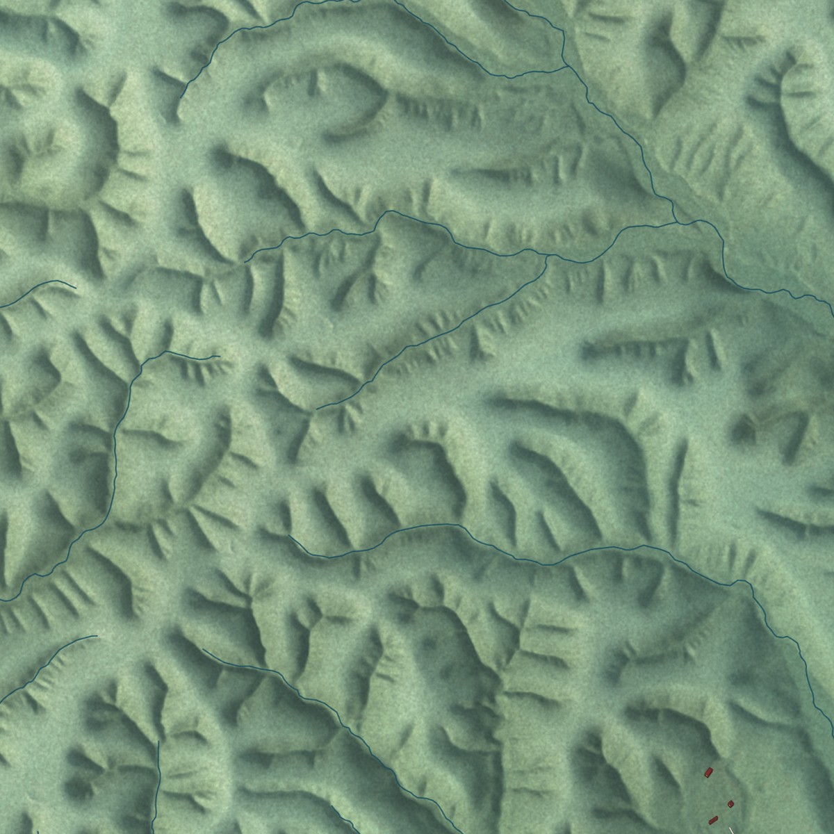 Second close-up of the map of Pumpkin Hollow, Oklahoma print showing more streets and buildings