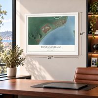 Punta Santiago, Puerto Rico map, 18 x 24 inch print in a white frame in a home office