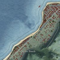 Second close-up of the map of Pupukea, Hawaii print showing more streets and buildings