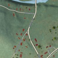 Second close-up of the map of Pyatt, Arkansas print showing more streets and buildings