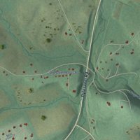 Second close-up of the map of Pylesville, Maryland print showing more streets and buildings