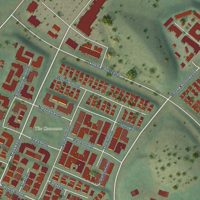 Second close-up of the map of Quail Hill, California print showing more streets and buildings