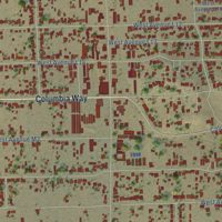 Second close-up of the map of Quartz Hill, California print showing more streets and buildings