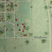 Second close-up of the map of Queen City, Missouri print showing more streets and buildings