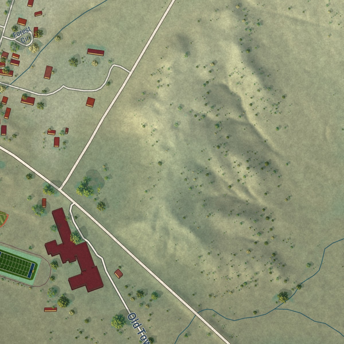 Second close-up of the map of Quemado, New Mexico print showing more streets and buildings