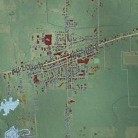 Second close-up of the map of Quincy, Branch County, Michigan print showing more streets and buildings