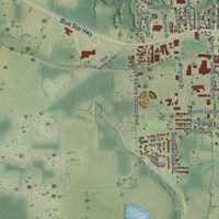 Second close-up of the map of Quincy, Florida print showing more streets and buildings