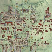 Second close-up of the map of Quincy, Illinois print showing more streets and buildings