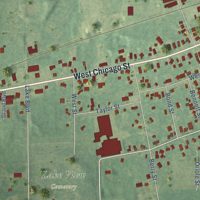 Second close-up of the map of Quincy, Michigan print showing more streets and buildings