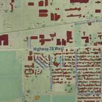 Second close-up of the map of Quincy, Washington print showing more streets and buildings