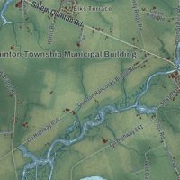 Second close-up of the map of Quinton, New Jersey print showing more streets and buildings