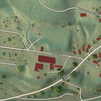 Second close-up of the map of Quinwood, West Virginia print showing more streets and buildings