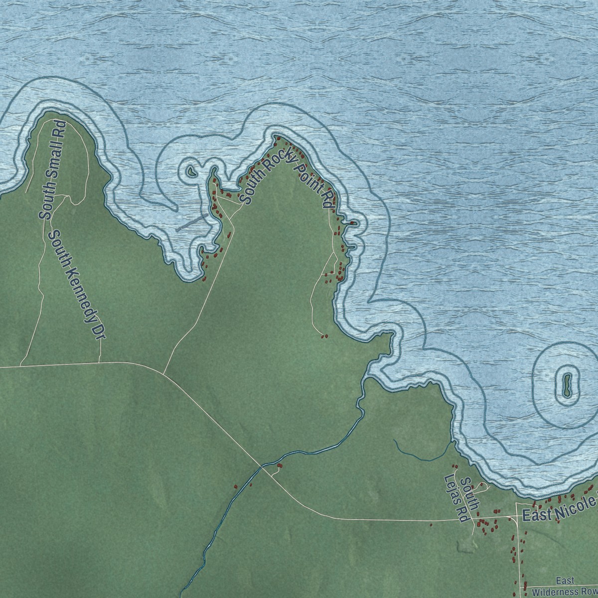 Second close-up of the map of Raber, Michigan print showing more streets and buildings
