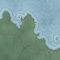 Second close-up of the map of Raber, Michigan print showing more streets and buildings