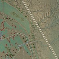 Second close-up of the map of Radium Springs, New Mexico print showing more streets and buildings
