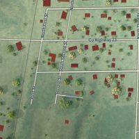 Second close-up of the map of Radom, Illinois print showing more streets and buildings