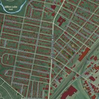 Second close-up of the map of Rahway, New Jersey print showing more streets and buildings