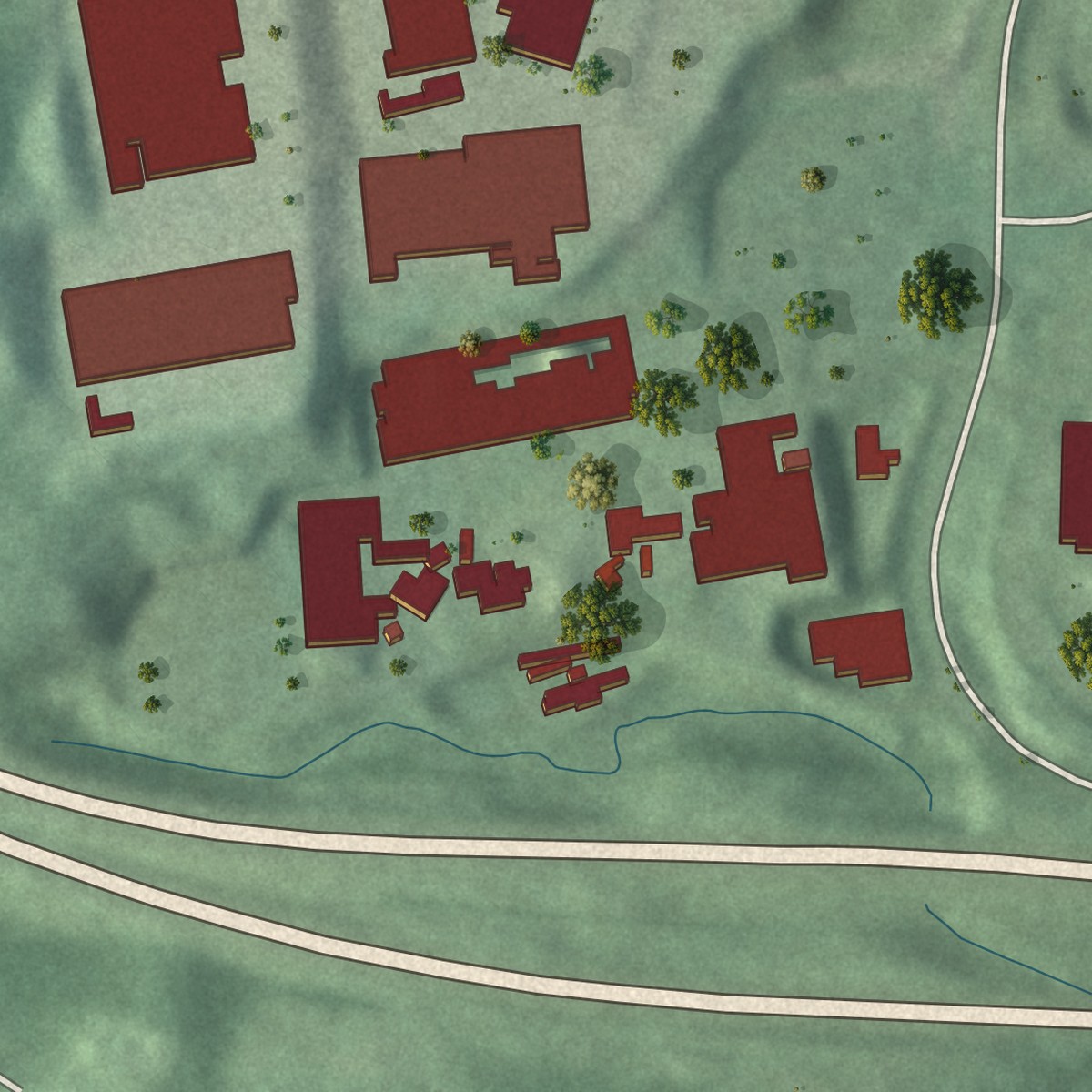 Second close-up of the map of Rainbow Lakes, New Jersey print showing more streets and buildings