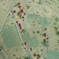 Second close-up of the map of Ramirez-Perez, Texas print showing more streets and buildings