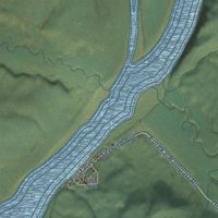 Second close-up of the map of Rampart, Alaska print showing more streets and buildings