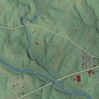 Second close-up of the map of Ramseur, North Carolina print showing more streets and buildings