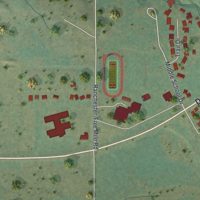 Second close-up of the map of Ranchester, Wyoming print showing more streets and buildings