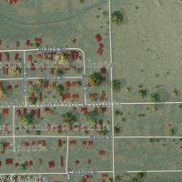 Second close-up of the map of Rancho Alegre, Texas print showing more streets and buildings