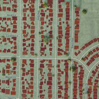 Second close-up of the map of Rancho Rinconada, California print showing more streets and buildings
