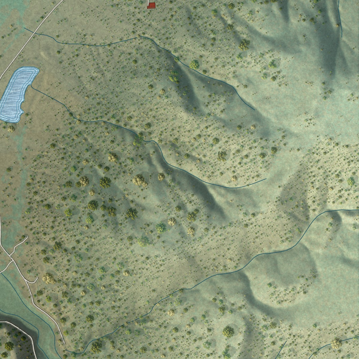 Second close-up of the map of Ranchos de Taos, New Mexico print showing more streets and buildings