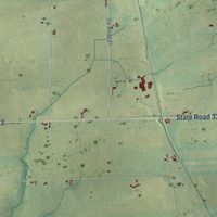 Second close-up of the map of Randolph, Columbia County, Wisconsin print showing more streets and buildings
